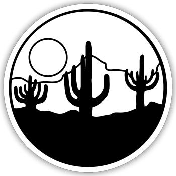 Nature Sun Desert Landscape - Sticker size S (10 x 10 cm) - white matte - Front