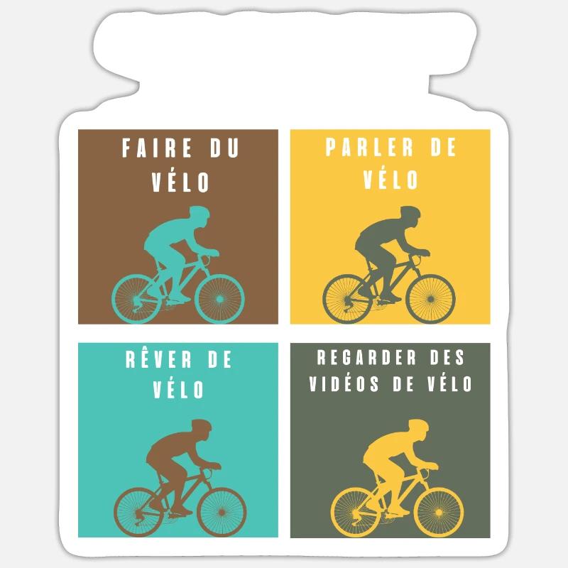 ce que je fais durant mon temps libre vélo - Sticker taille S (10 x 10 cm) - blanc mat
