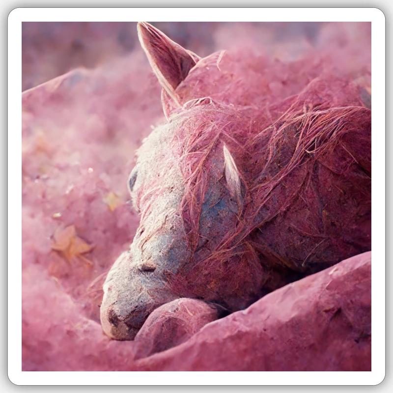 Bébé cheval gît sur le sol Rosa II Sticker taille S (10 x 10 cm)