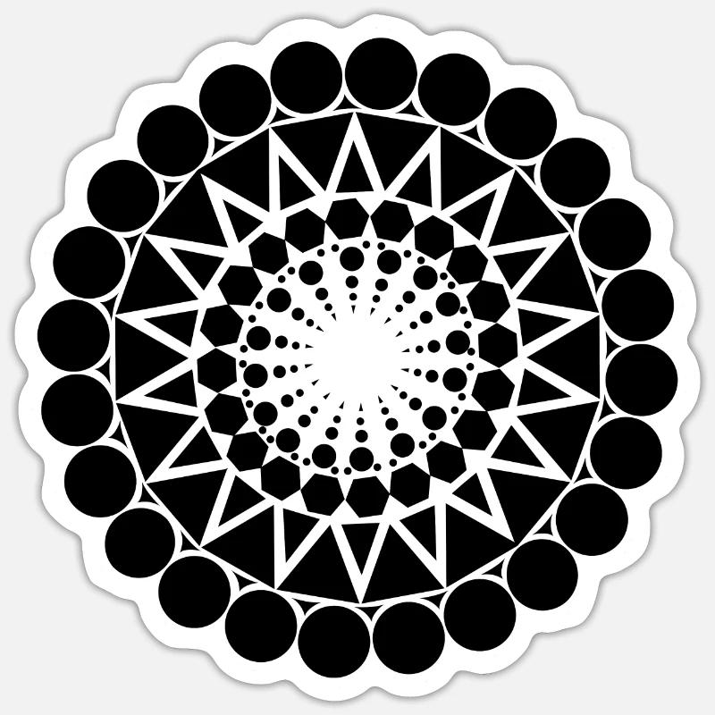 Geometric triangle mandala round pattern shape Sticker size S (10 x 10 cm)
