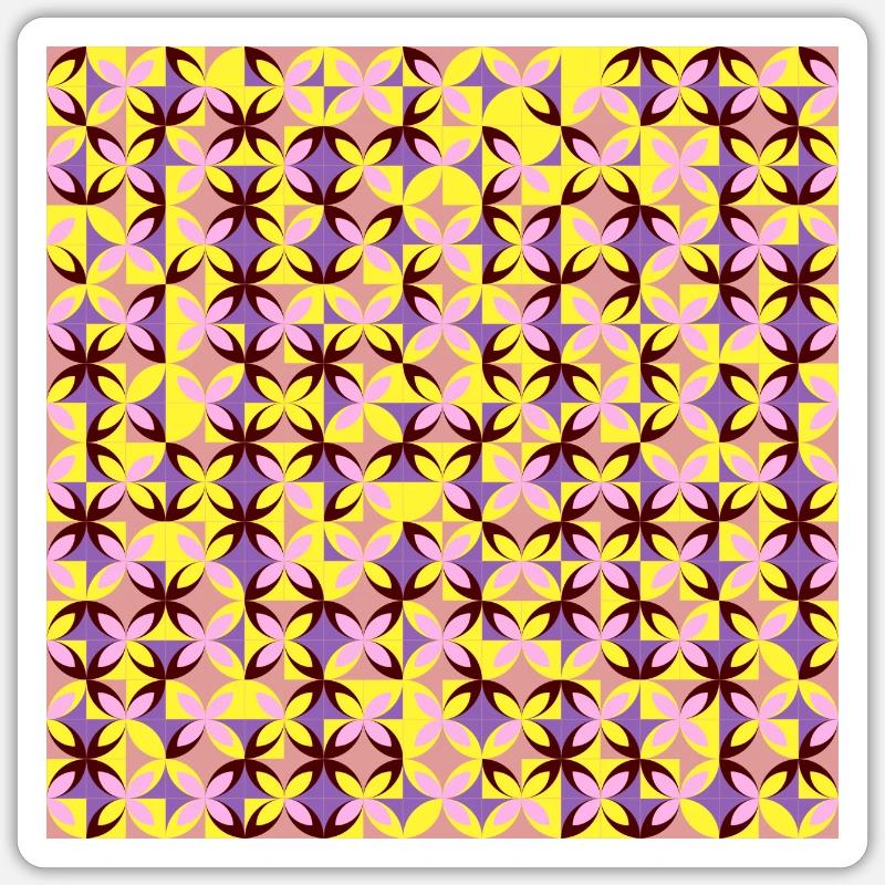 Patterns abstract in retro look - Sticker size S (10 x 10 cm) - white matte