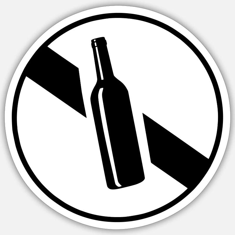 Fin d'interdiction de boire - Sticker taille S (10 x 10 cm) - blanc mat