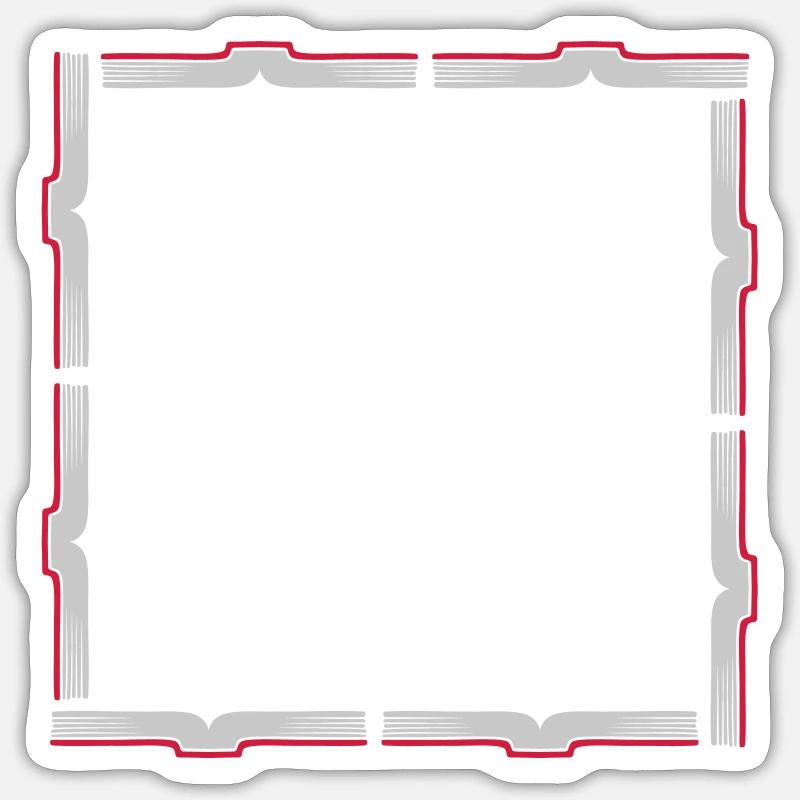 Square Frame Border Books - Sticker size S (10 x 10 cm) - white matte