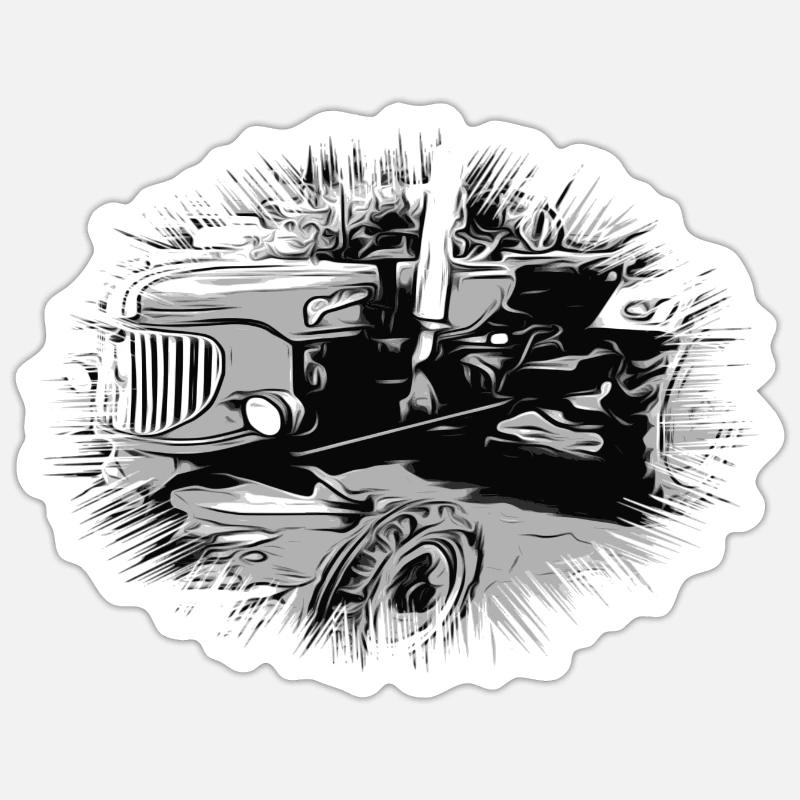 Traktor - Sticker Größe S (10 x 10 cm) - Mattweiß