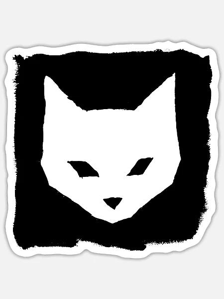 Black Cat - Sticker Größe S (10 x 10 cm) - Mattweiß