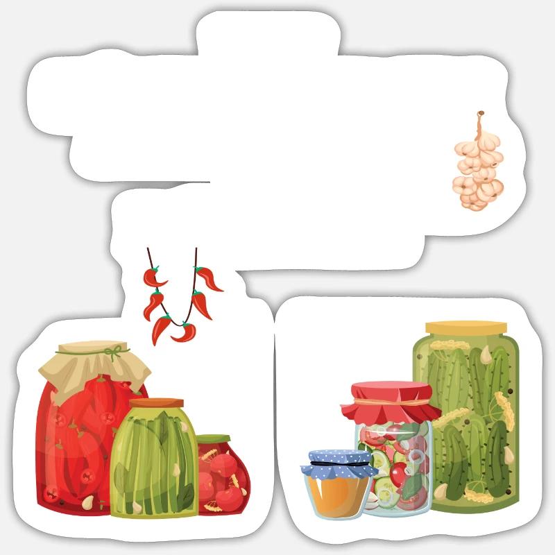 Einkochen Haltbar machen Fermentieren Einmachen - Sticker Größe S (10 x 10 cm) - Mattweiß
