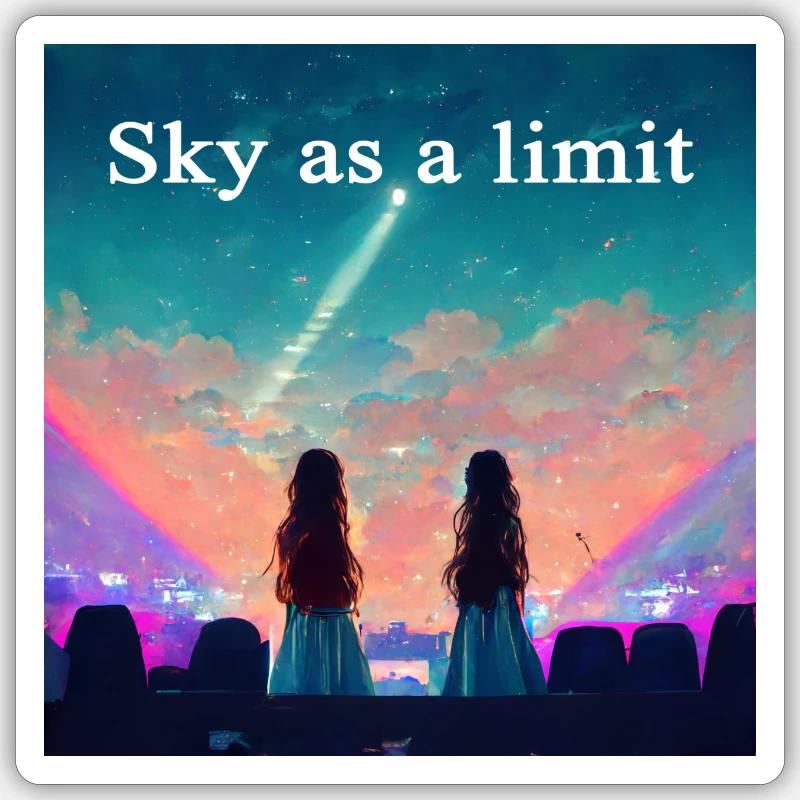 sky as a limit - Sticker taille S (10 x 10 cm) - blanc mat