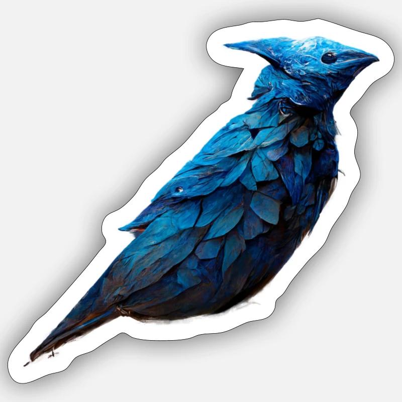 Blauer Vogel Sticker Größe S (10 x 10 cm)