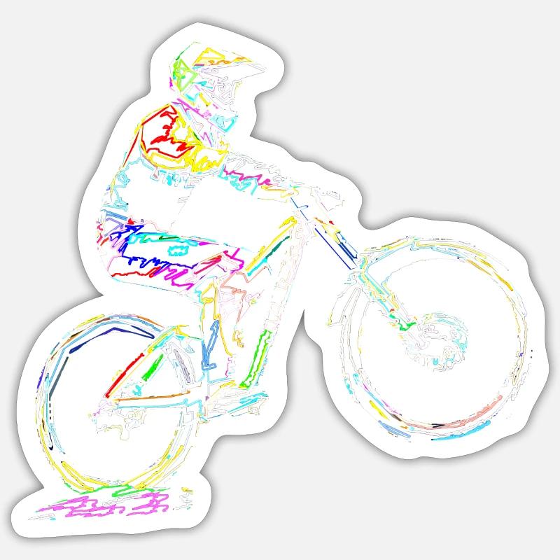 vtt mtb - Sticker taille S (10 x 10 cm) - blanc mat