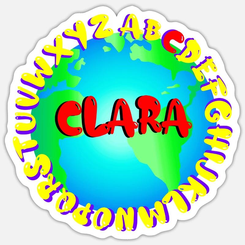 ABC CLARA - Sticker Größe S (10 x 10 cm) - Mattweiß