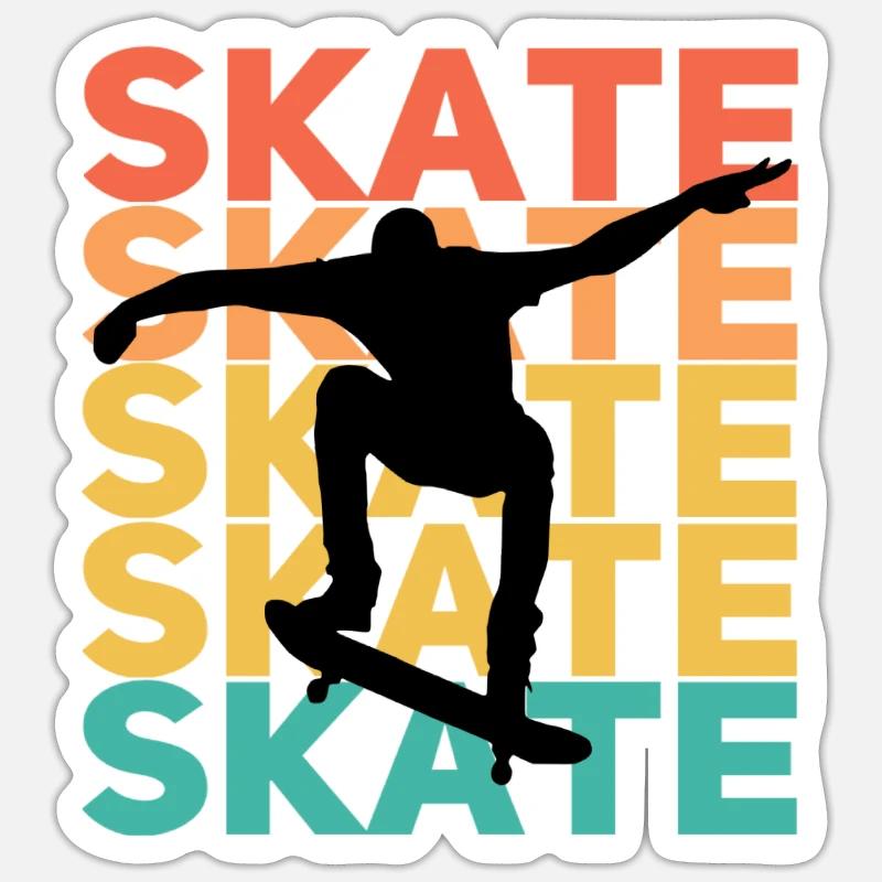 Il suffit de patiner - Sticker taille S (10 x 10 cm) - blanc mat