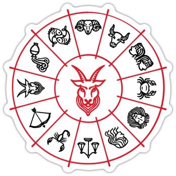 Konstellation Steinbock Tierkreiszeichen Himmel - Sticker Größe S (10 x 10 cm) - Mattweiß - Vorne