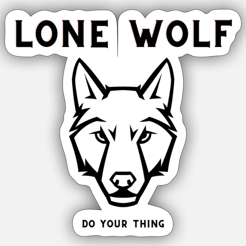 Lone Wolf - Sticker Größe S (10 x 10 cm) - Mattweiß