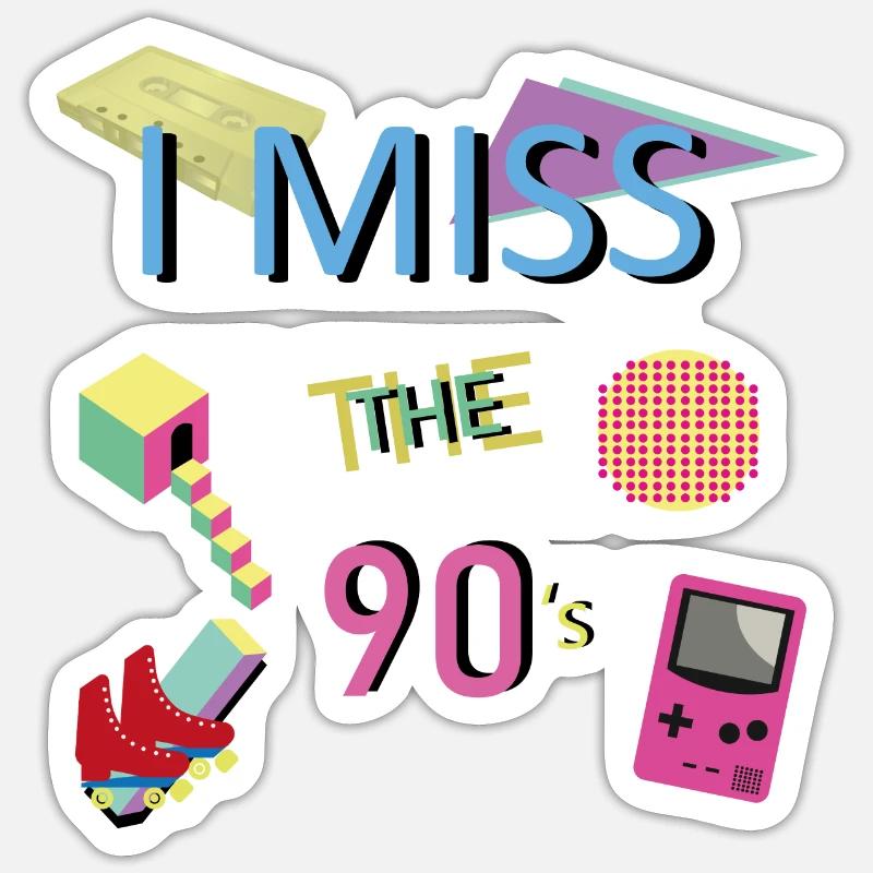 Thème nostalgique des années 90 - Sticker taille S (10 x 10 cm) - blanc mat