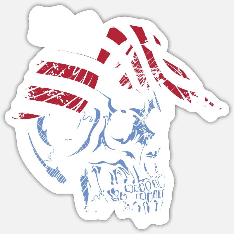 skull eagle - Sticker Größe S (10 x 10 cm) - Mattweiß