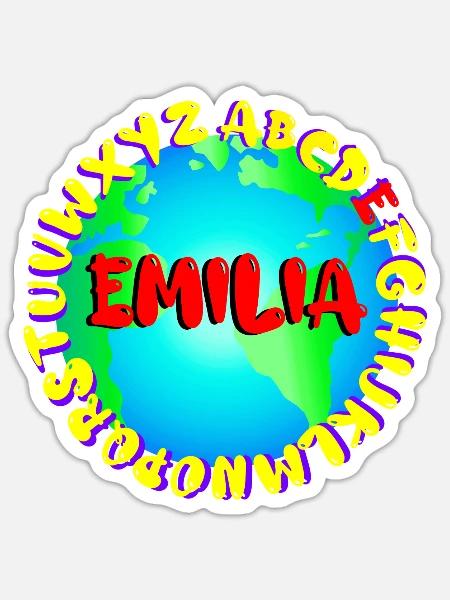 ABC EMILIA - Sticker Größe S (10 x 10 cm) - Mattweiß