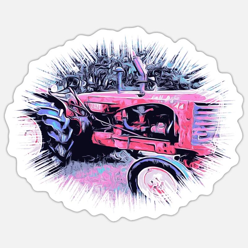 Traktor - Sticker Größe S (10 x 10 cm) - Mattweiß