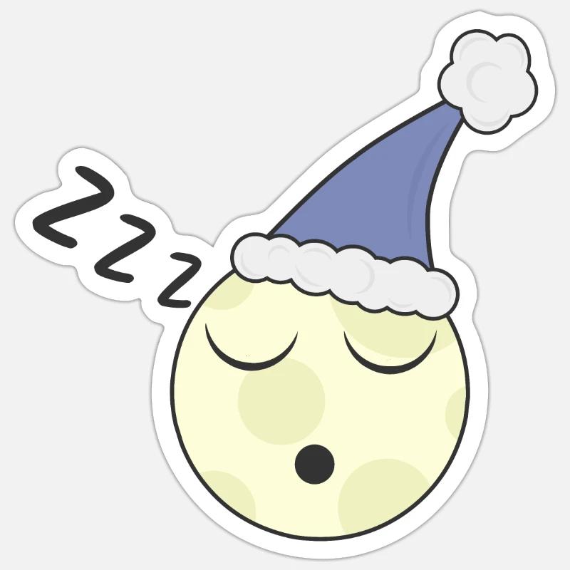 Sleeping Moon Sticker taille S (10 x 10 cm)