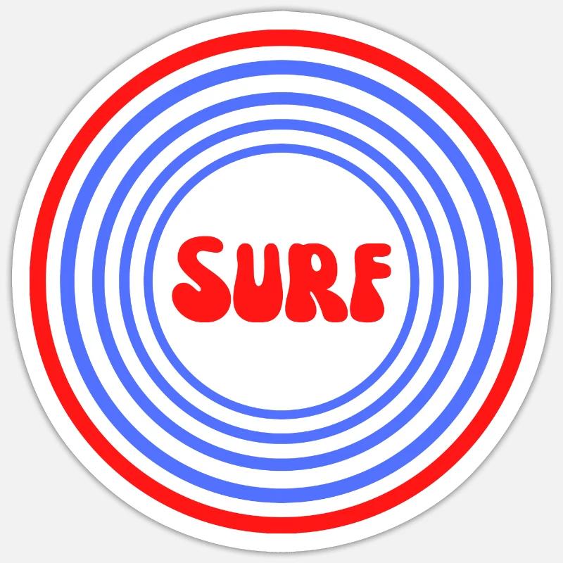 Surf Red Circles - Sticker size S (10 x 10 cm) - white matte