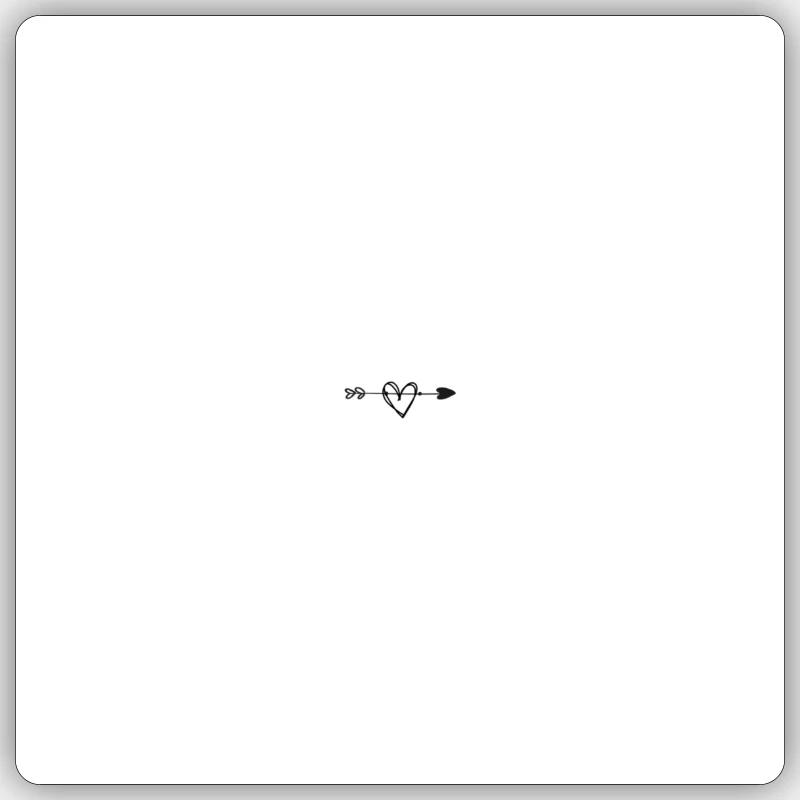 Herz Pfeil - Sticker Größe S (10 x 10 cm) - Mattweiß