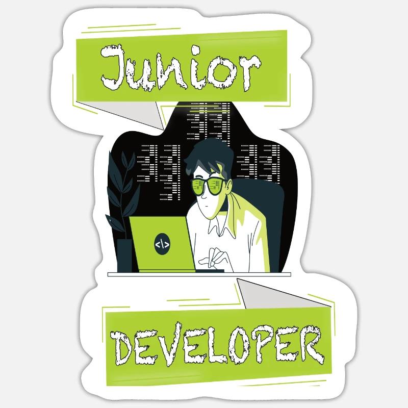 Junior Developer html css javascript python Sticker Größe S (10 x 10 cm)