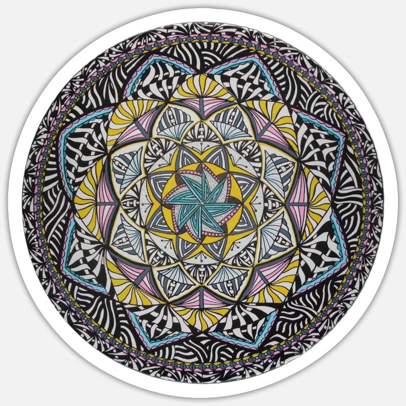 Mandala - Sticker Größe S (10 x 10 cm) - Mattweiß