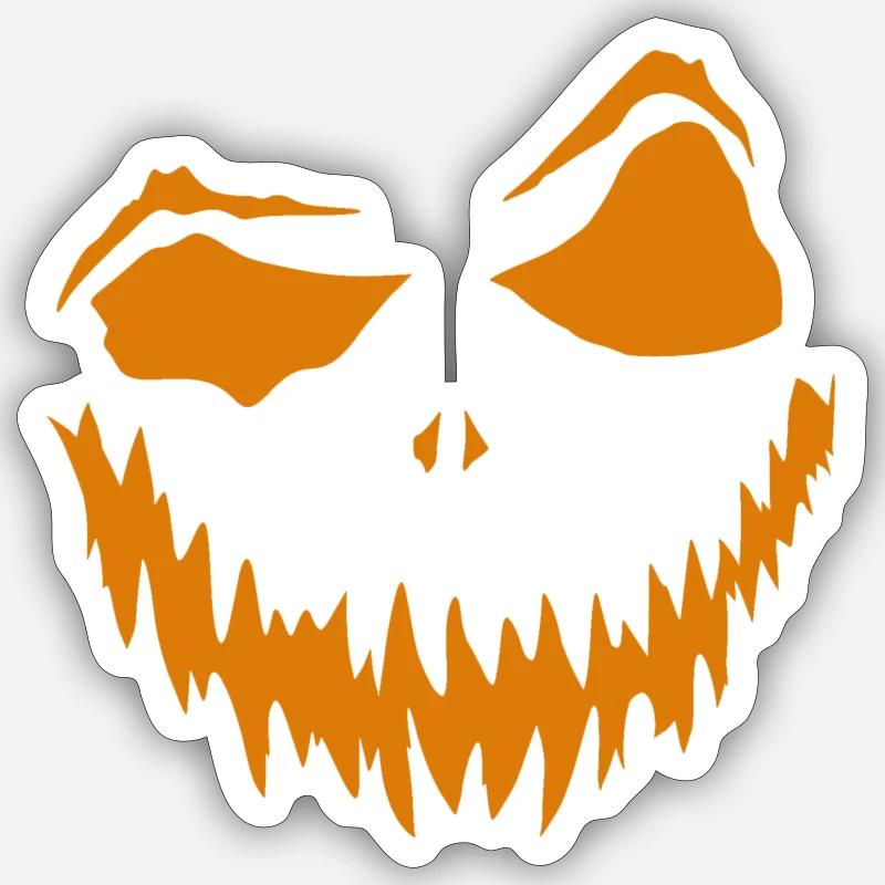 Grimace à la citrouille5 - Sticker taille S (10 x 10 cm) - blanc mat