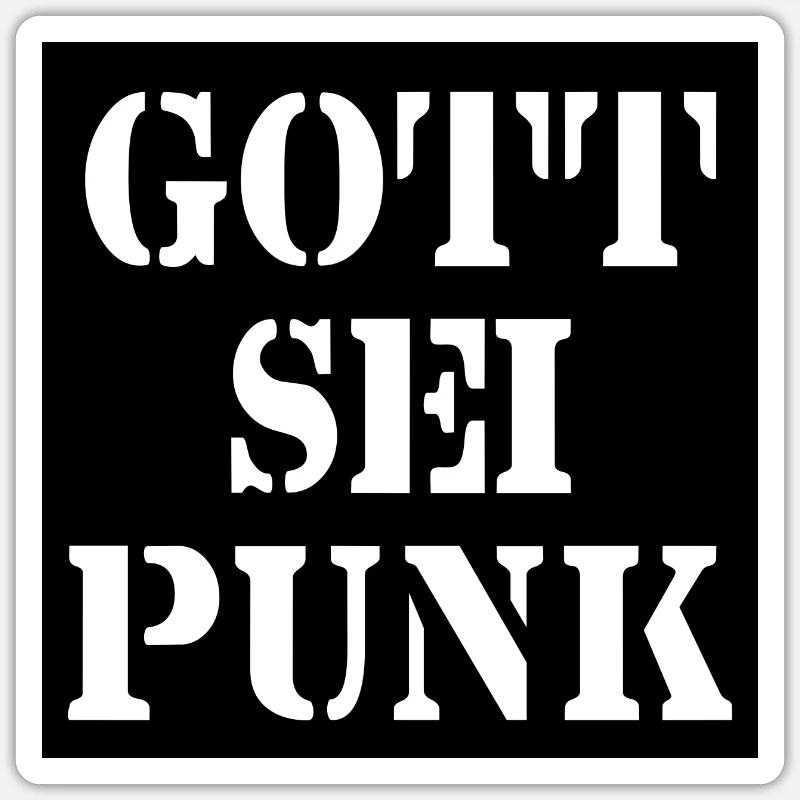 Gott sei Punk - Sticker Größe S (10 x 10 cm) - Mattweiß