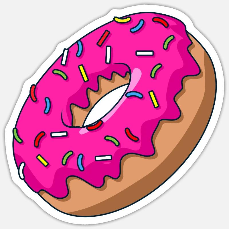 Donuts with sugar glaze - Sticker size S (10 x 10 cm) - white matte