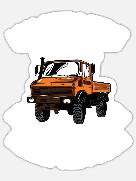 Ich verliere kein Öl - Unimog - Offroad - Oldtimer - Sticker Größe S (10 x 10 cm) - Mattweiß