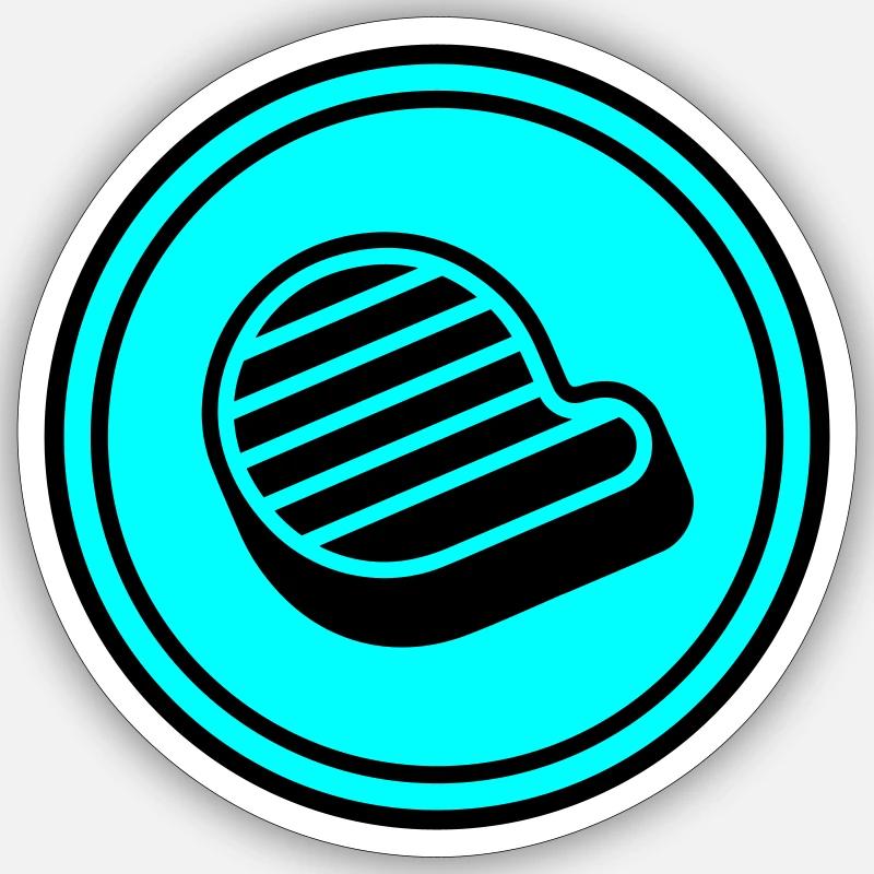 Fleisch steak symbol - Sticker Größe S (10 x 10 cm) - Mattweiß