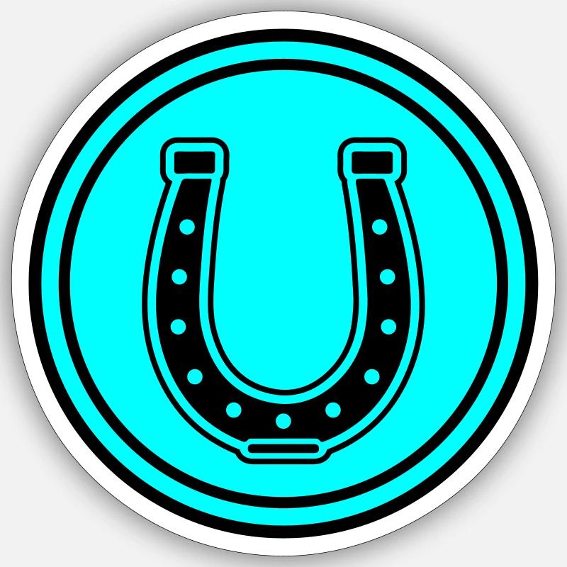Symbole en fer à cheval - Sticker taille S (10 x 10 cm) - blanc mat