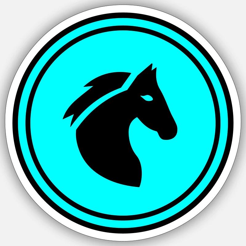 Icône Cheval Cheval - Sticker taille S (10 x 10 cm) - blanc mat