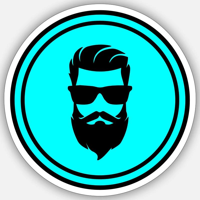 Face beard symbol - Sticker size S (10 x 10 cm) - white matte
