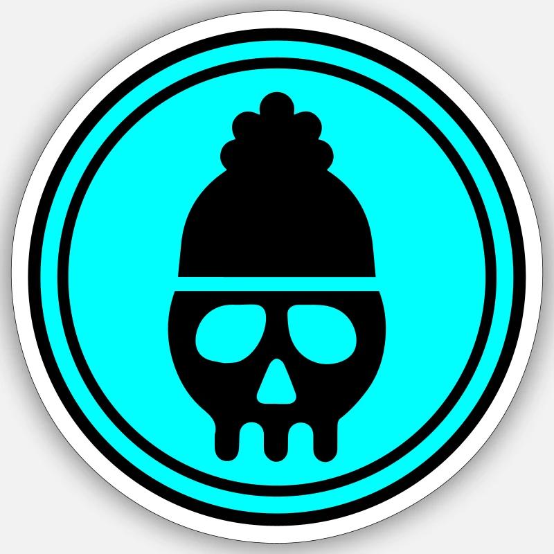 Skull head icon - Sticker size S (10 x 10 cm) - white matte