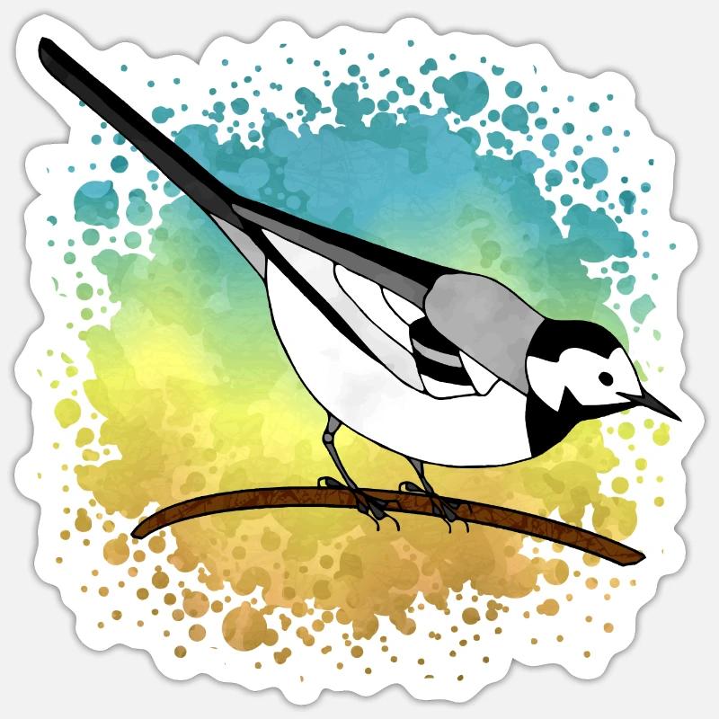 Fugl - Sticker størrelse S (10 x 10 cm) - mat hvid