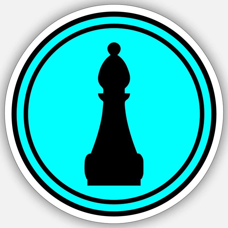 Symbole de pièce d’échecs - Sticker taille S (10 x 10 cm) - blanc mat