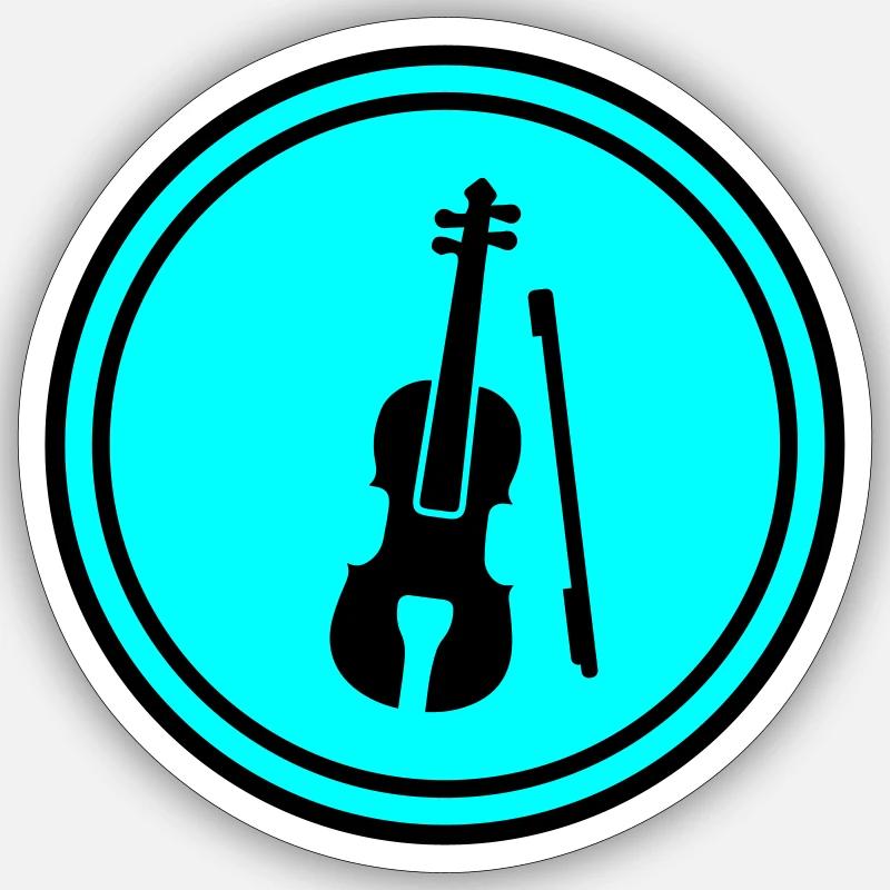 Icône de violon - Sticker taille S (10 x 10 cm) - blanc mat