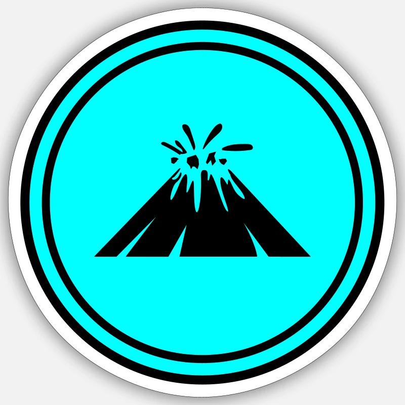 Vulkan icon symbol - Sticker Größe S (10 x 10 cm) - Mattweiß