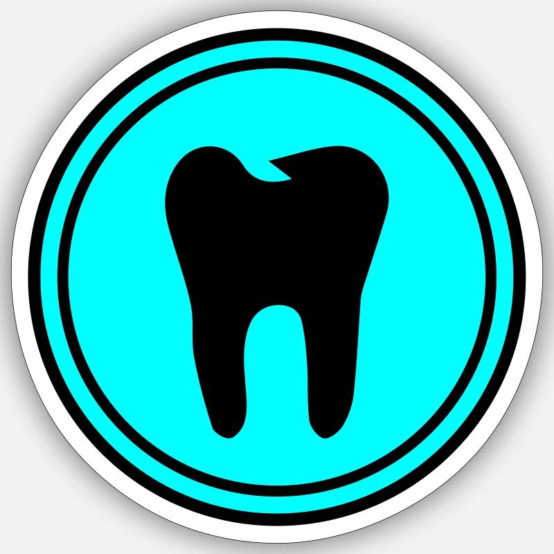 Zahn icon symbol - Sticker Größe S (10 x 10 cm) - Mattweiß