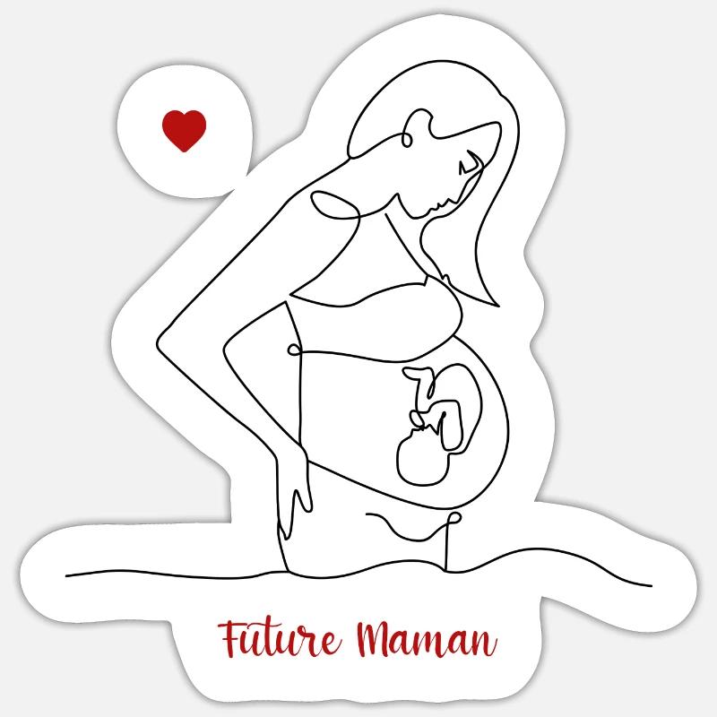 Future maman - Sticker taille S (10 x 10 cm) - blanc mat