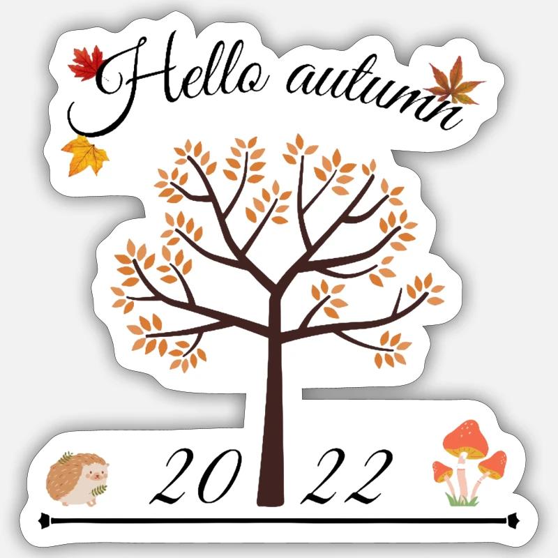 Hello autumn - Sticker size S (10 x 10 cm) - white matte