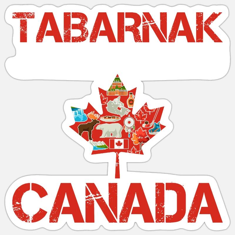 Tabarnak Je Me Barre Au Canada, Feuille D'érable - Sticker taille S (10 x 10 cm) - blanc mat