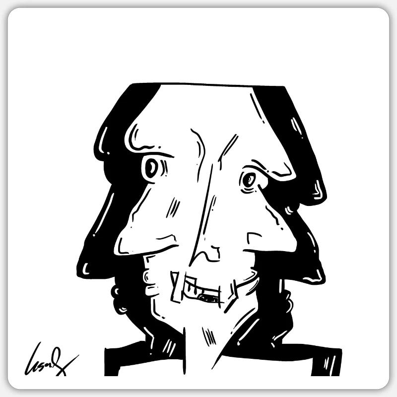 Differenz - Sticker Größe S (10 x 10 cm) - Mattweiß