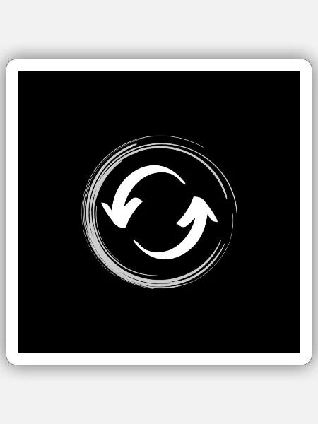 Recycle Pfeilkreis - Sticker Größe S (10 x 10 cm) - Mattweiß