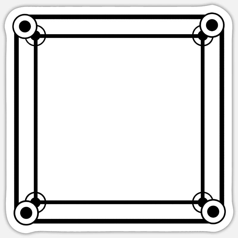 Simple square frame black - Sticker size S (10 x 10 cm) - white matte