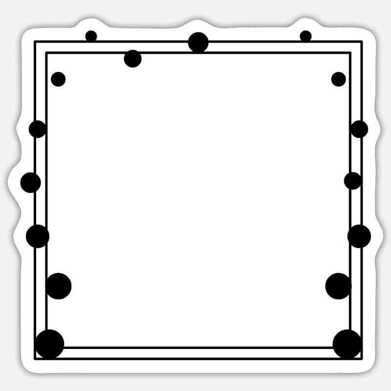Dotted frame Square black - Sticker size S (10 x 10 cm) - white matte