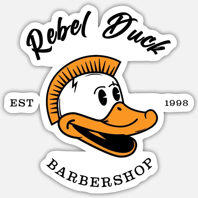 Canard rebelle - Sticker taille S (10 x 10 cm) - blanc mat