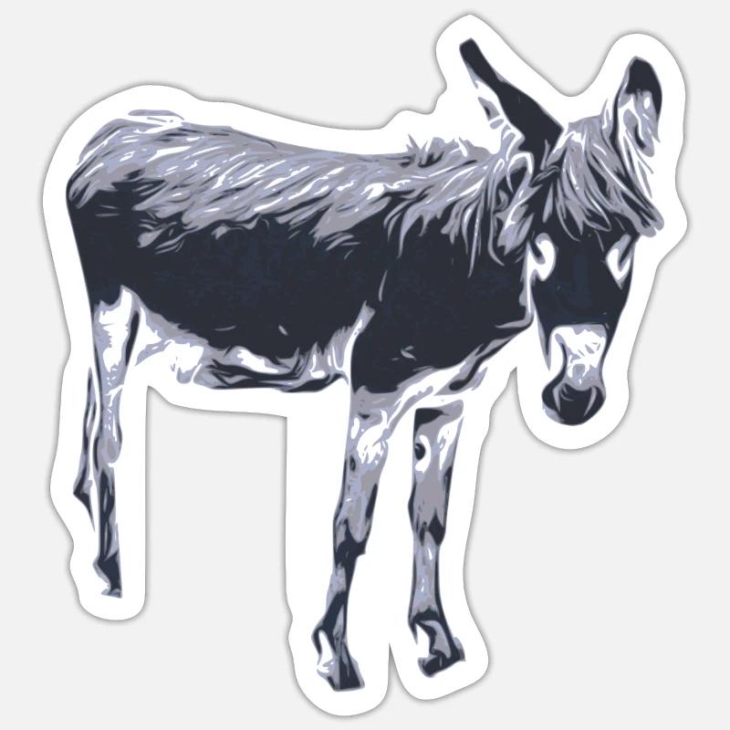 Donkey - Sticker size S (10 x 10 cm) - white matte