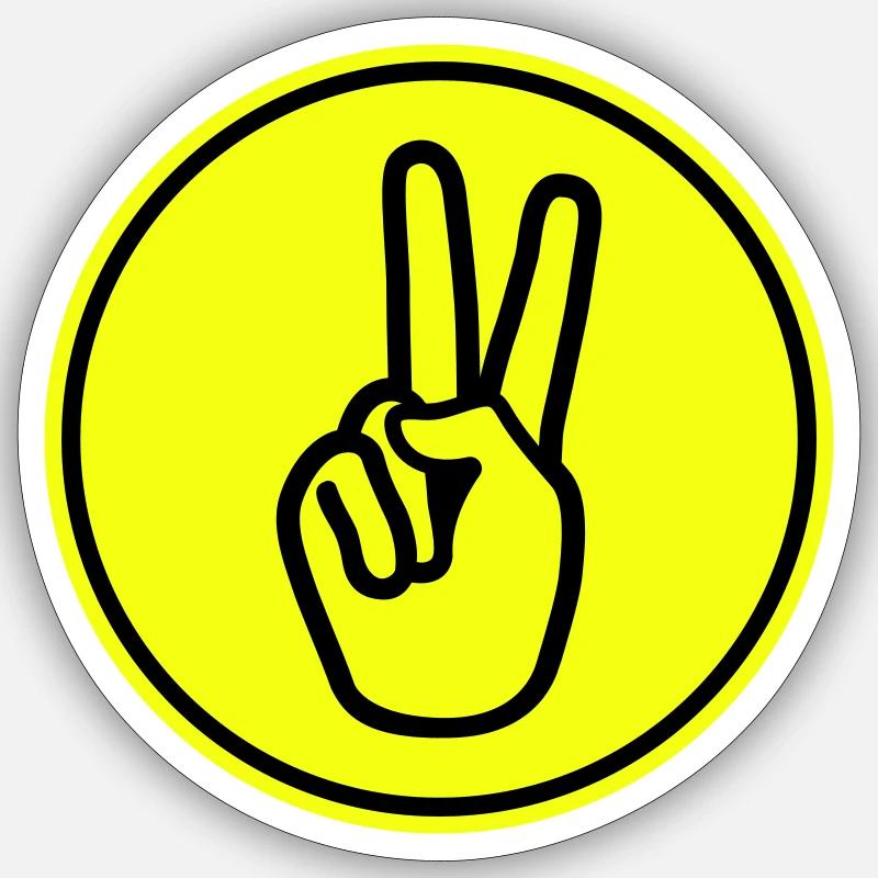 Paix de la main - Sticker taille S (10 x 10 cm) - blanc mat